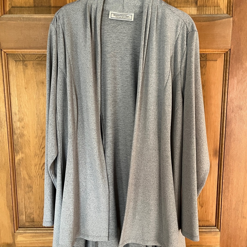 Simonton Says Gray Open Front Women's Sweater size 1X
